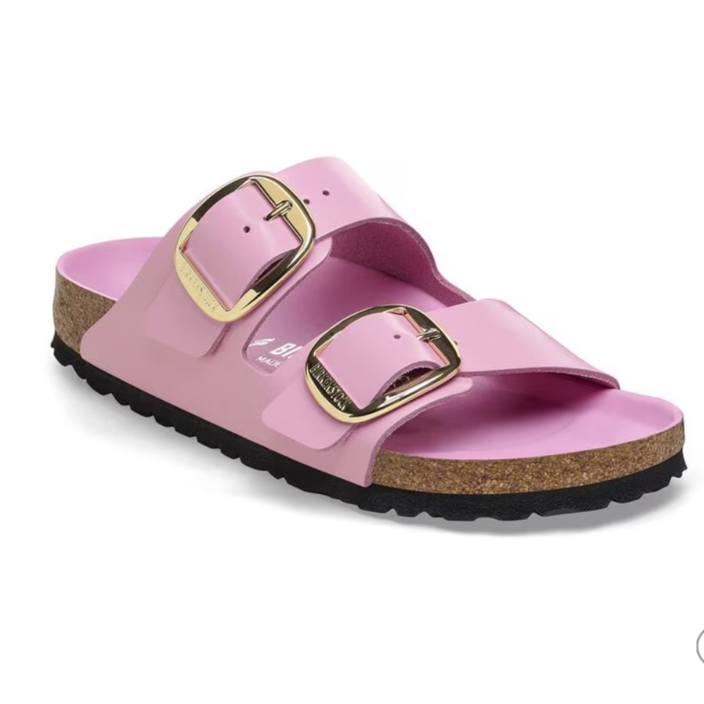 NWT BIRKENSTOCK Arizona Big Buckle Patent, High Shine Fondant Pink, size 37N - Picture 3 of 8